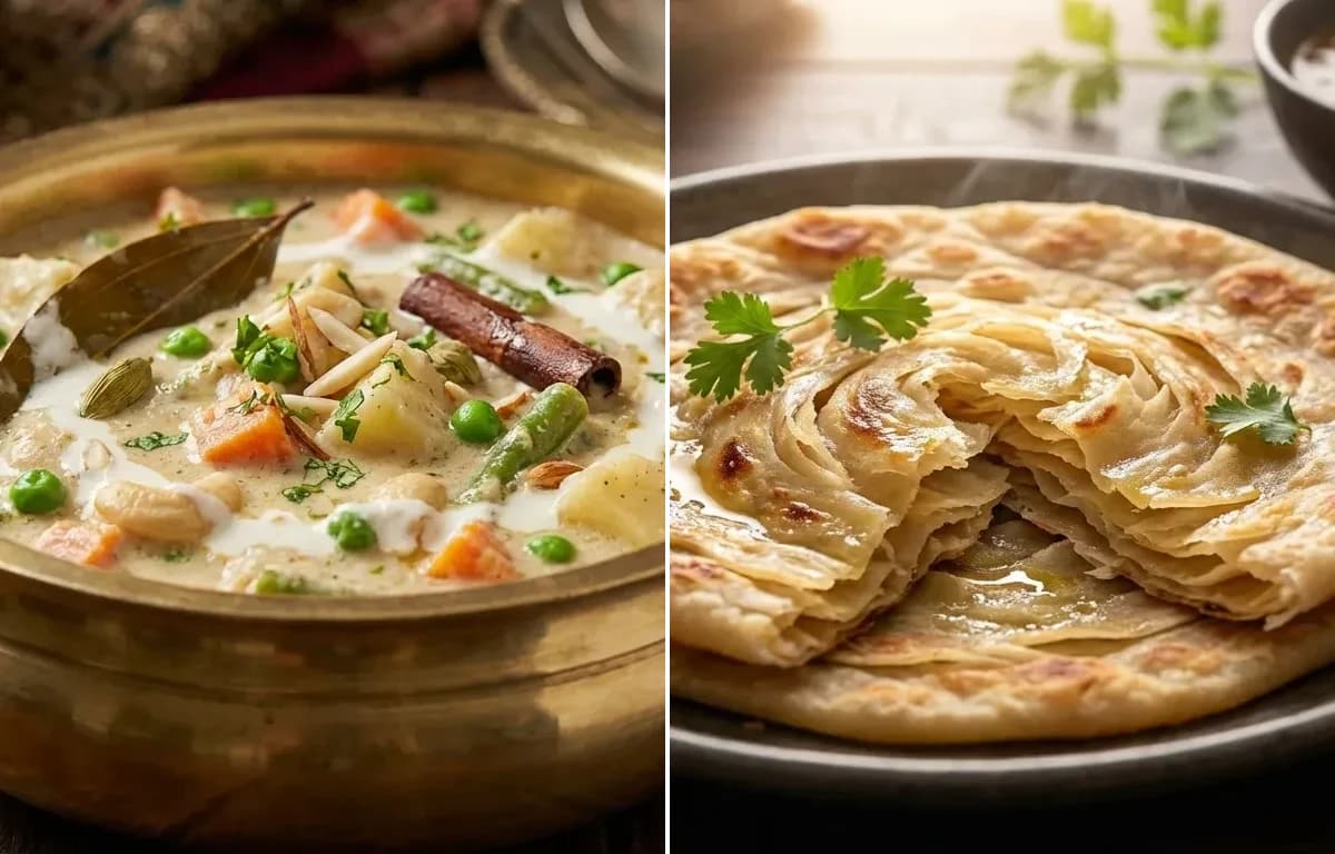 Subz Korma with Ulte Tawa Paratha