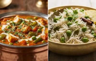 Subz Makhanwala with Peas Pulao
