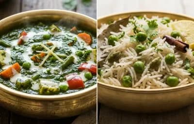 Subz Miloni with Peas Pulao