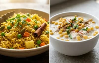 Subz Tehri with Boondi Raita