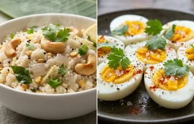 Suji Upma with Boiled Egg