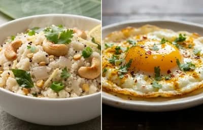 Suji Upma with Fried Egg