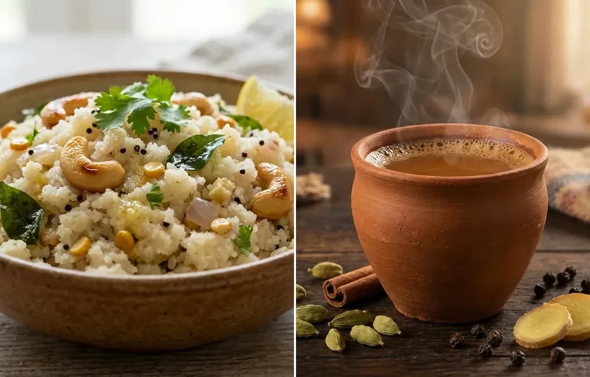 Sujir Upma with Masala Cha