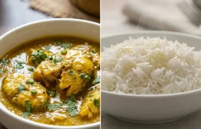 Surti Machhi nu Saak with Steamed Basmati Rice