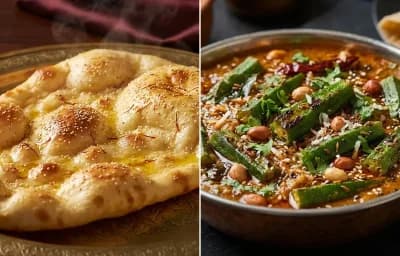 Taftan Bread with Bhindi Salan