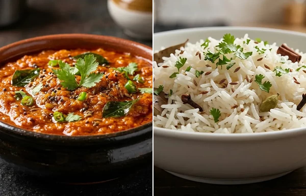 Tamatey ka Kut with Jeera Rice