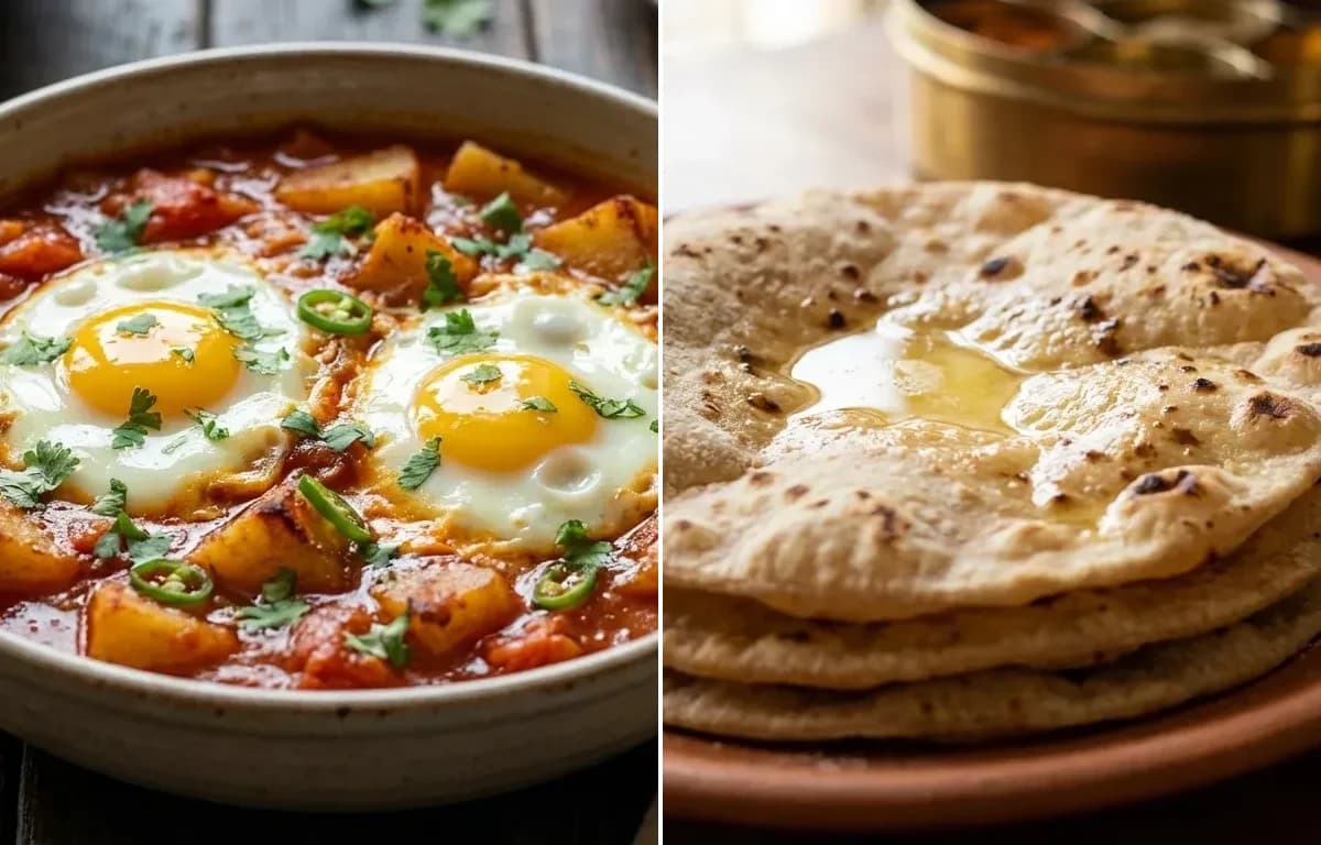 Tameta Papeta per Eedu with Roti