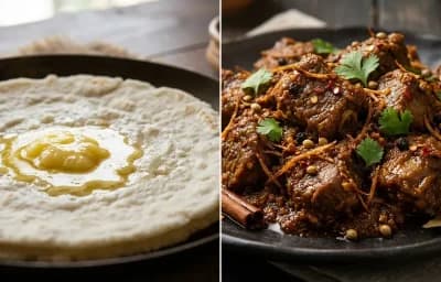 Tandalachi Bhakri with Mutton Sukha
