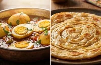 Tariwale Ande with Laccha Paratha