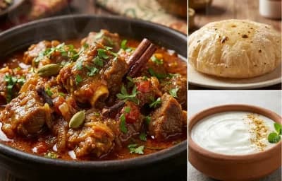 Taryal Teewan with Phulka and Dahi