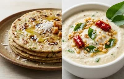 Taushe Bhakri with Coconut Chutney