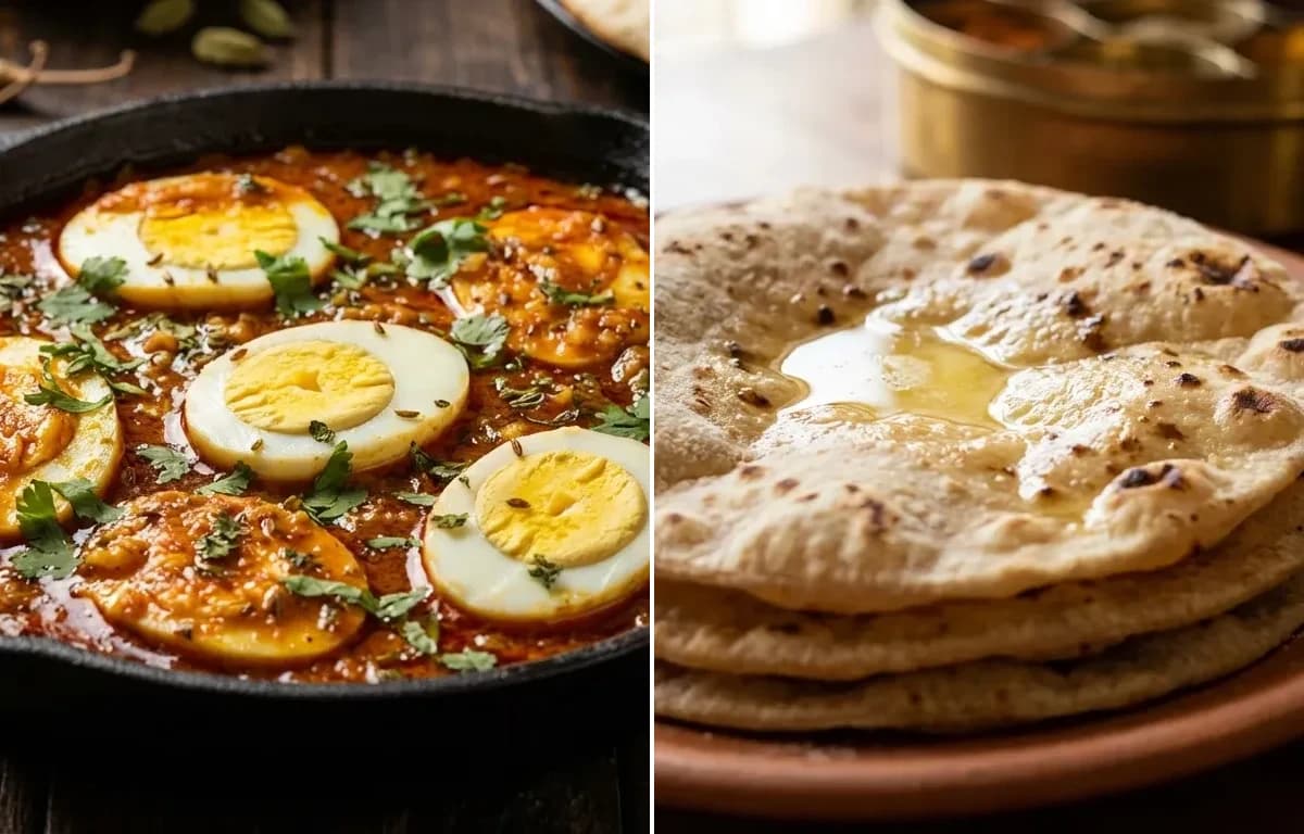 Tawa Egg Masala with Roti