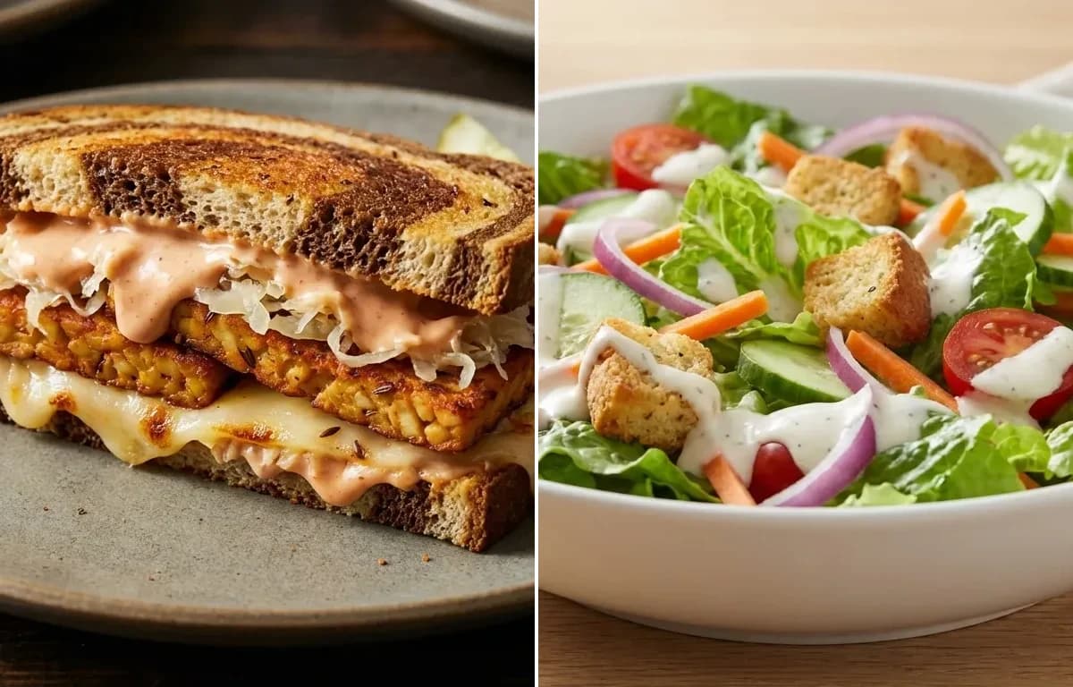 Tempeh Reuben with Side Salad