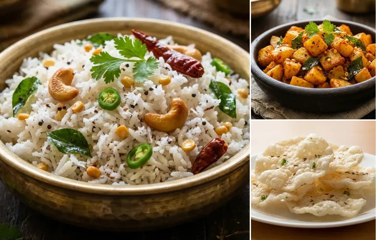 Thengai Sadam, Potato Kara Kari and Arisi Vadam