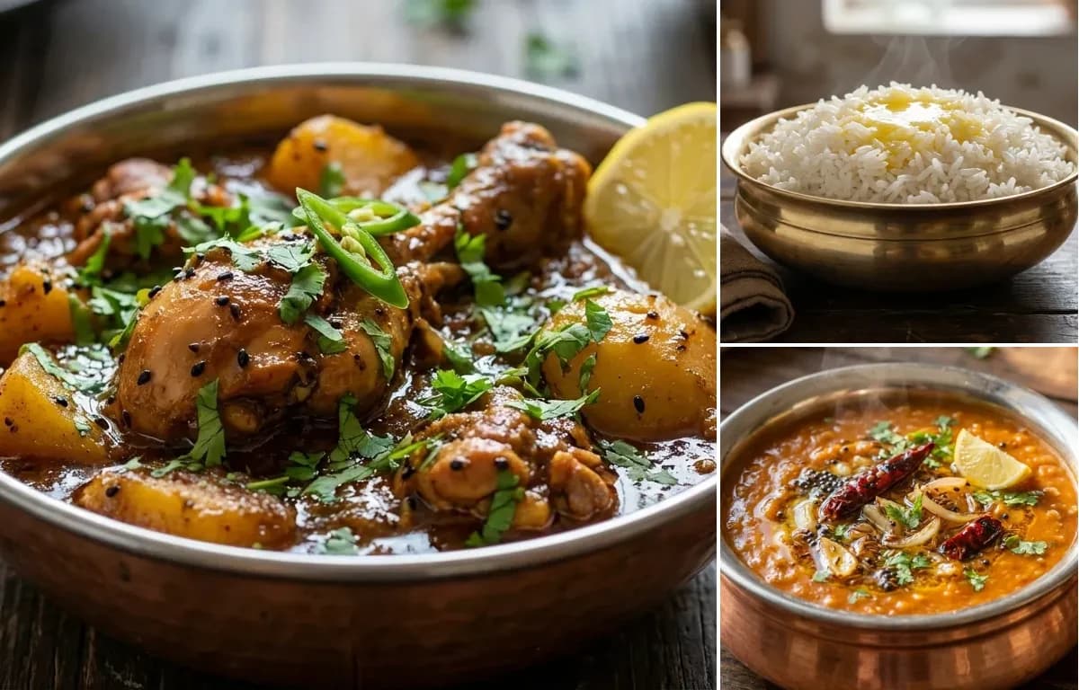 Til Diya Murgi, Joha Rice and Masur Dal Tadka