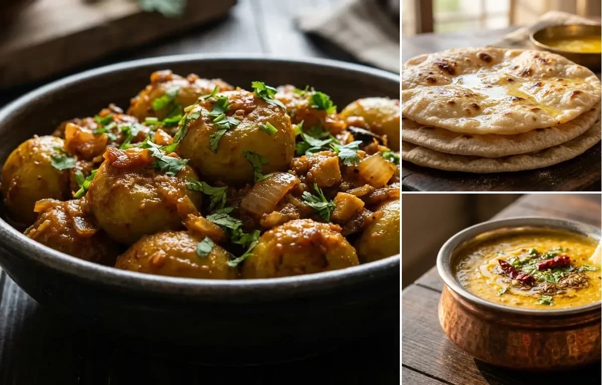 Tinda Masala, Chapati and Dal Fry