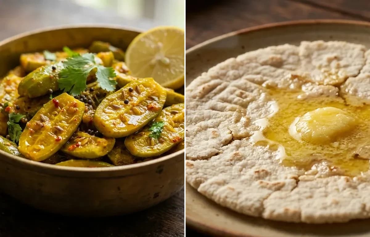 Tindora nu Shaak with Jowar Bhakri