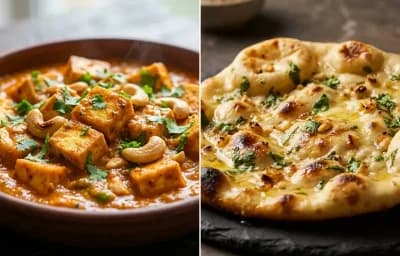 Tofu Masala with Garlic Naan