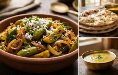 Tondli Bhaji with Chapati and Varan