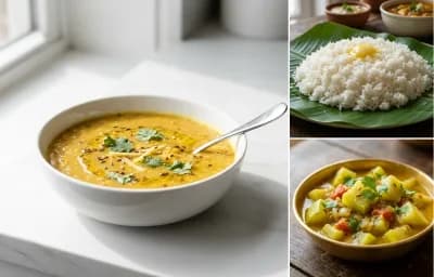 Toor Dal with Steamed White Rice with Lauki Sabzi