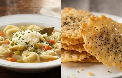 Tortellini in Brodo with Parmesan Crisps