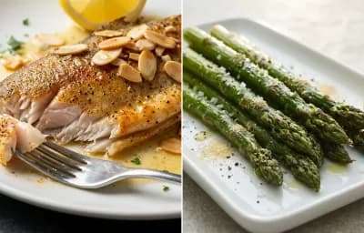 Trout Amandine with Roasted Asparagus
