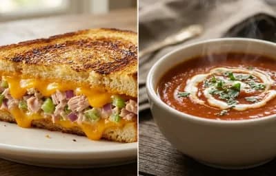 Tuna Melt with Tomato Soup