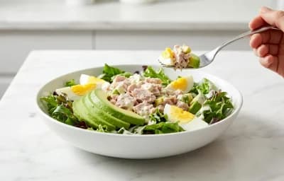 Tuna Salad over Greens with Avocado and Egg Whole30