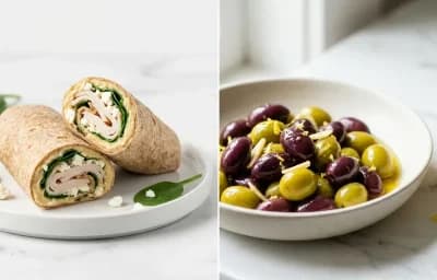 Turkey Hummus and Feta Wrap on Whole Wheat Lavash