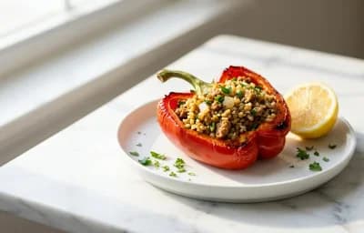 Turkey Stuffed Peppers with Bulgur