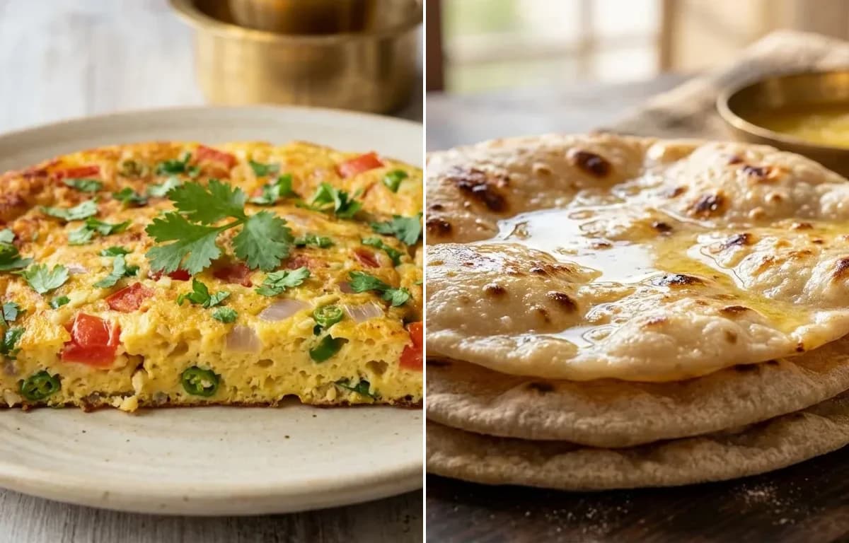 Udupi Tomato Omelette with Chapati