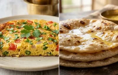 Udupi Tomato Omelette with Chapati