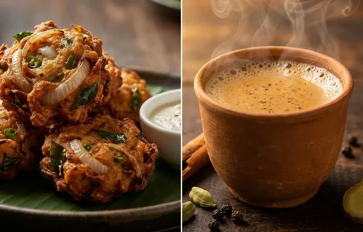 Ulli Vada with Masala Chai