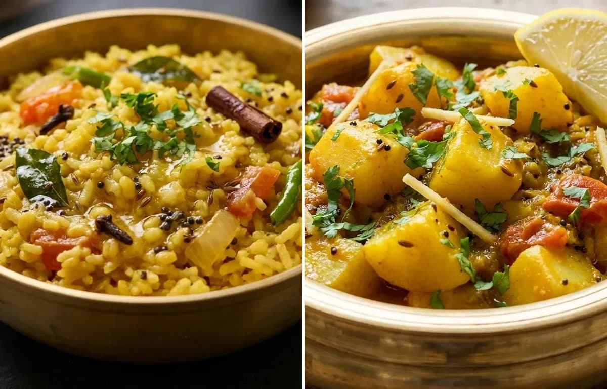 Vaghareli Khichdi with Batata nu Shaak