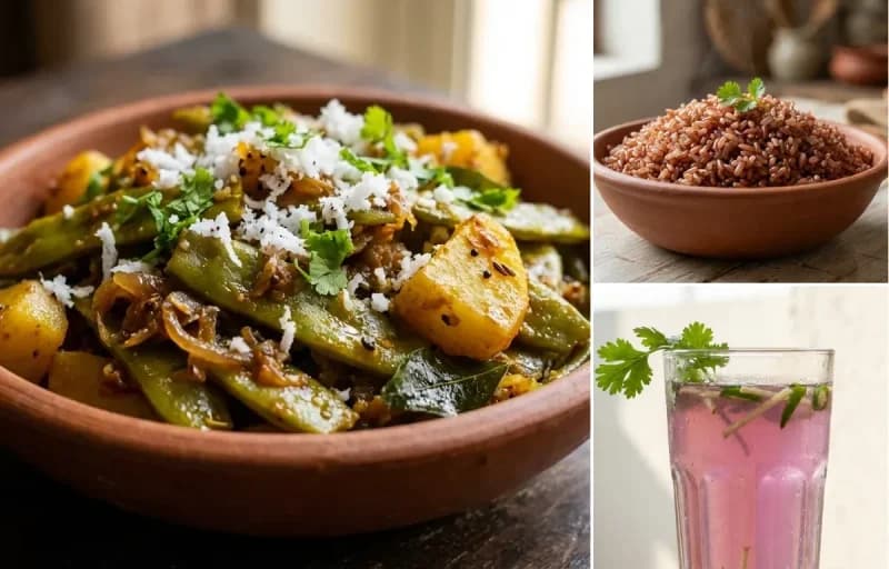 Valpapdi Bhaji, Goan Red Rice and Futi Kadi