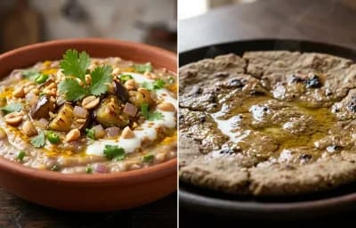 Vangyache Bharit with Bajrichi Bhakri