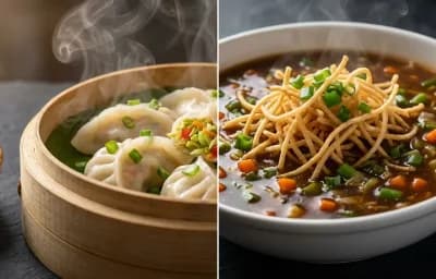 Veg Momos with Manchow Soup