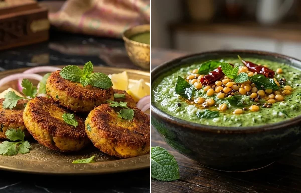 Veg Shami Kebab with Pudhina Chutney