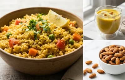 Vegetable Daliya (broken wheat) + Milk