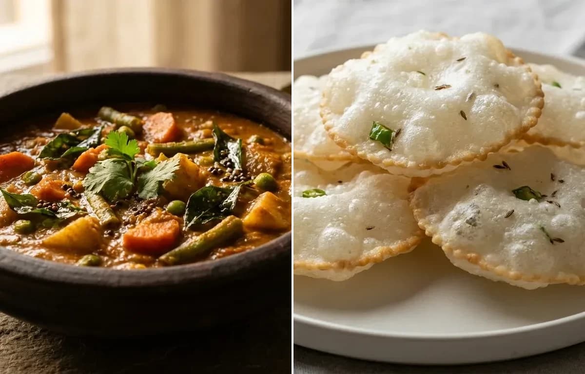 Vegetable Gassi with Akki Sandige