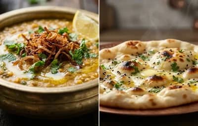 Vegetable Haleem with Butter Naan