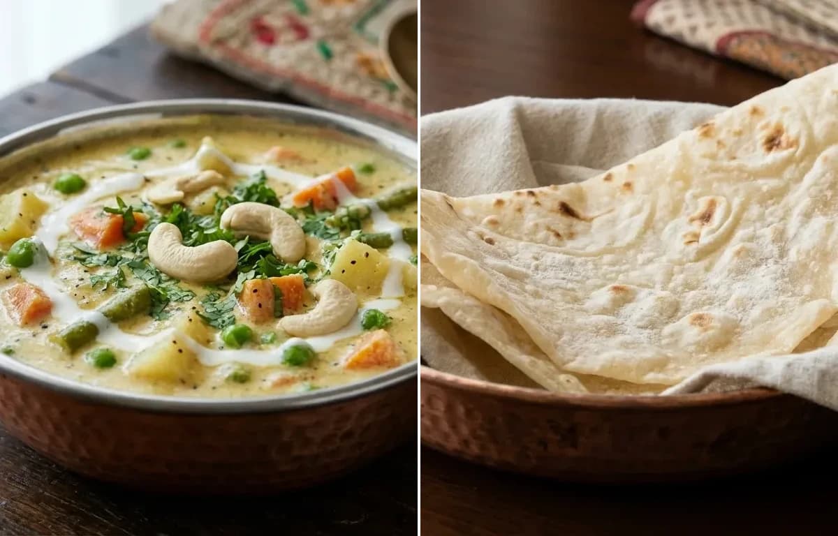Vegetable Korma with Roomali Roti
