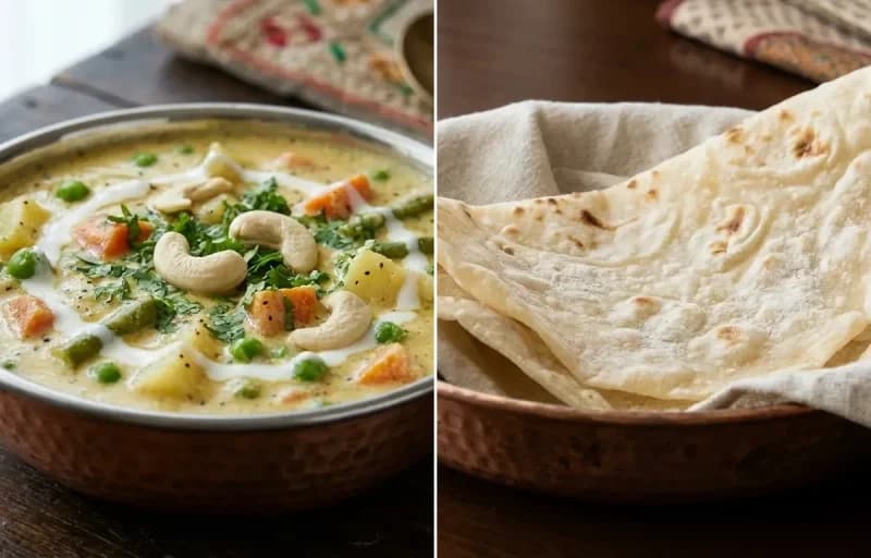 Vegetable Korma with Roomali Roti