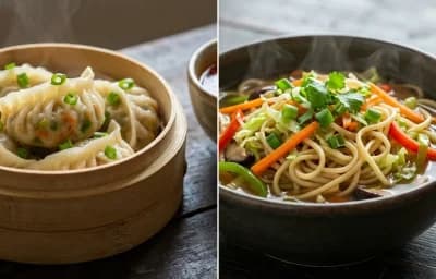 Vegetable Momos with Vegetable Thukpa