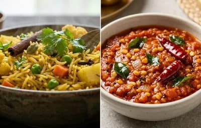 Vegetable Pulao with Tomato Pachadi