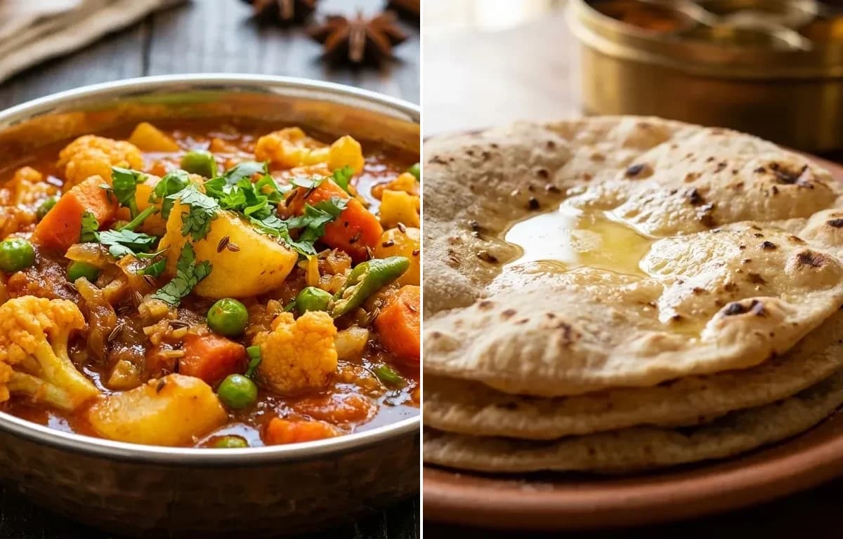 Vegetable Sabzi with Roti