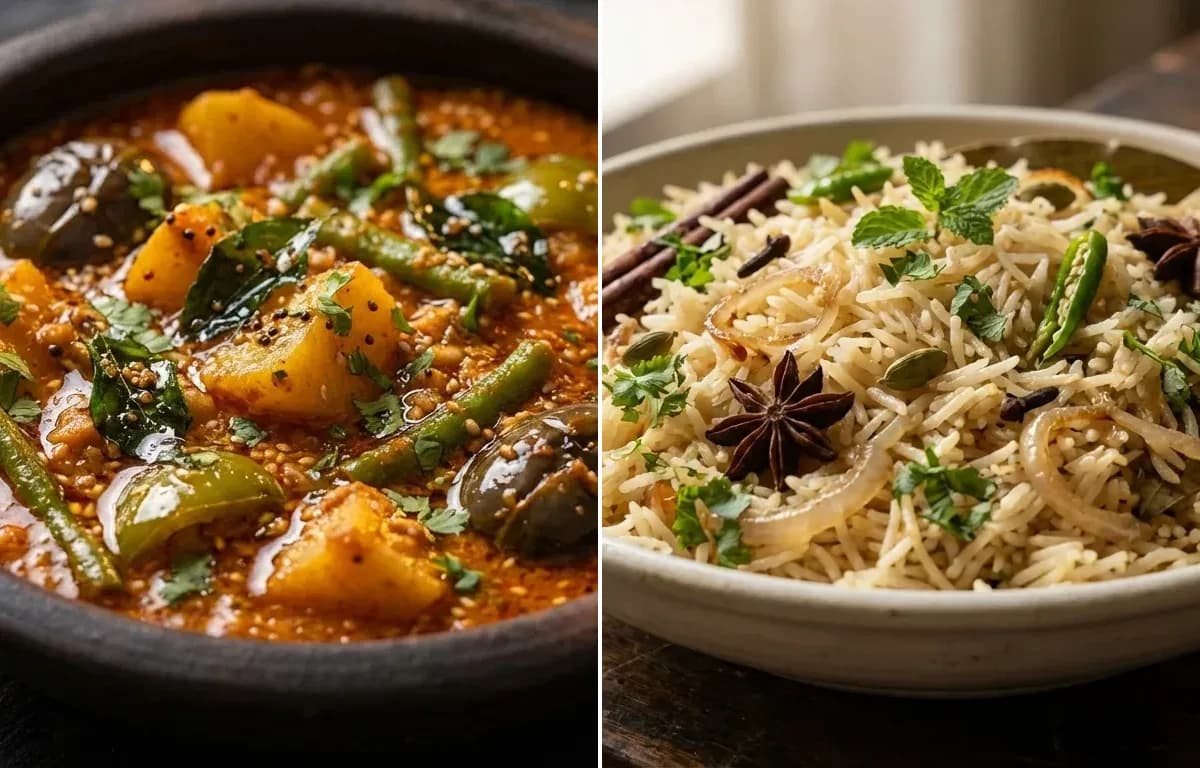 Vegetable Salan with Bagara Chawal