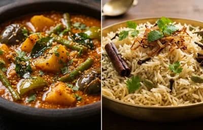 Vegetable Salan with Bagara Rice