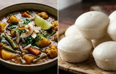 Vegetable Tonak with Goan Sannas