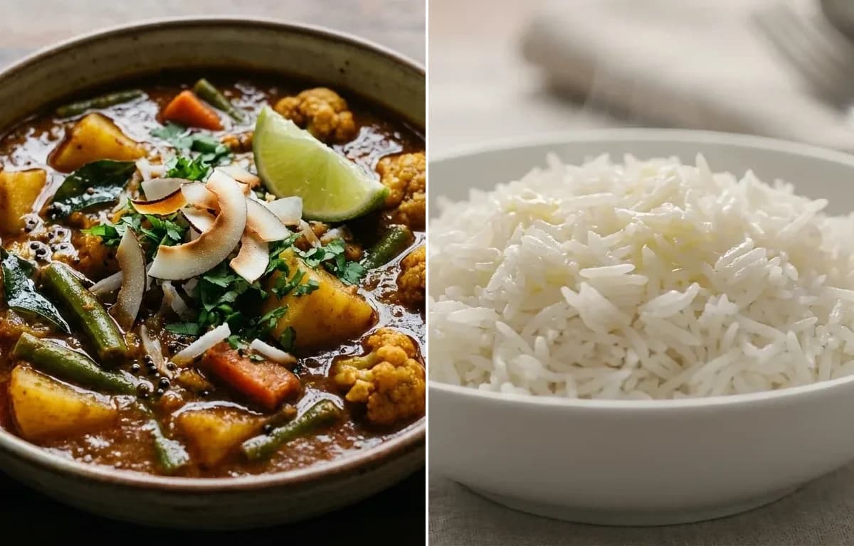 Vegetable Tonak with Steamed Basmati Rice